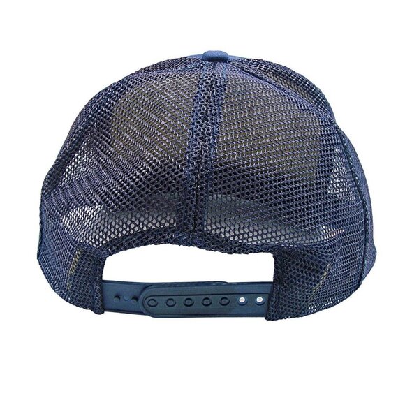 The Sportsman Vintage Snapback Trucker Hat Blue New Design Construction Logo - Picture 3 of 12